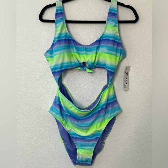 Endless Waves One Piece - Blue and Green Tie-Dye Bathing Suit - Picture 1 of 6